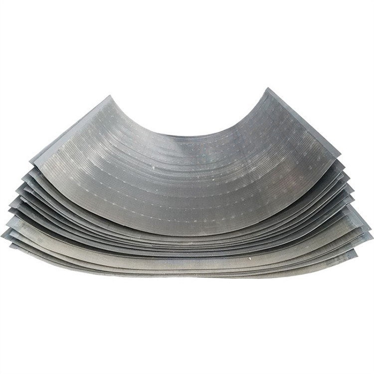 Lenktas pleištinės vielos ekranas